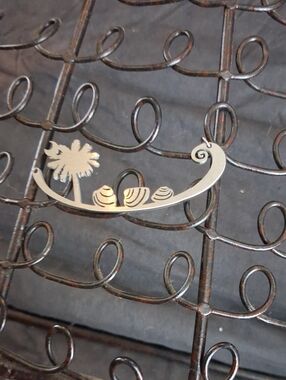 Pawpley Island Silver Palm Tree & Seashell Beach Pendant